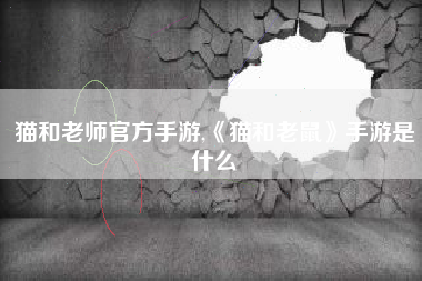 猫和老师官方手游,《猫和老鼠》手游是什么