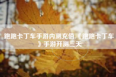 跑跑卡丁车手游内测充值,《跑跑卡丁车》手游开测三天