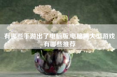 有哪些手游出了电脑版,电脑端大型游戏有哪些推荐