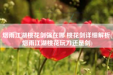 烟雨江湖桃花剑强在哪 桃花剑详细解析(烟雨江湖桃花玩刀还是剑)