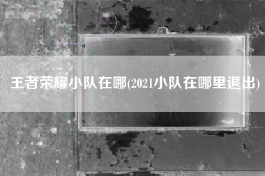 王者荣耀小队在哪(2021小队在哪里退出)