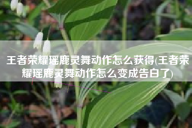 王者荣耀瑶鹿灵舞动作怎么获得(王者荣耀瑶鹿灵舞动作怎么变成告白了)