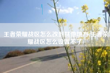 王者荣耀战区怎么改到其他地方(王者荣耀战区怎么设置不了)