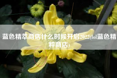 蓝色精萃商店什么时候开启2022(lol蓝色精粹商店)