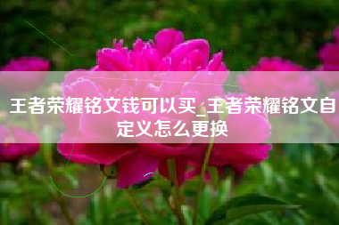 王者荣耀铭文钱可以买_王者荣耀铭文自定义怎么更换