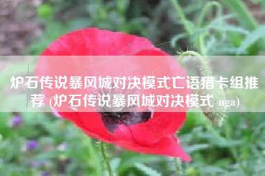 炉石传说暴风城对决模式亡语猎卡组推荐 (炉石传说暴风城对决模式 nga)