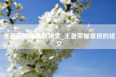 王者荣耀耀鲁班铭文_王者荣耀鲁班的铭文