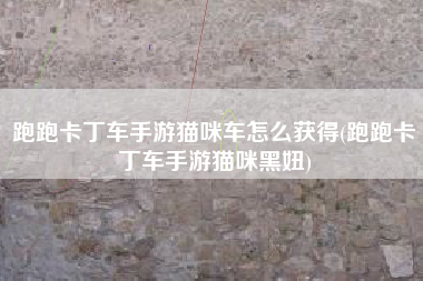 跑跑卡丁车手游猫咪车怎么获得(跑跑卡丁车手游猫咪黑妞)