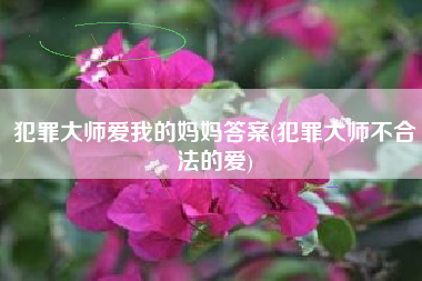 犯罪大师爱我的妈妈答案(犯罪大师不合法的爱)