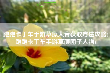跑跑卡丁车手游草原大帝获取方法攻略(跑跑卡丁车手游草颜团子人物)