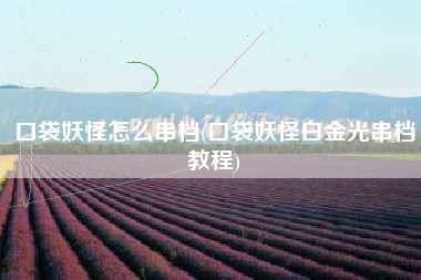 口袋妖怪怎么串档(口袋妖怪白金光串档教程)
