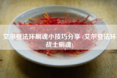 艾尔登法环刷魂小技巧分享 (艾尔登法环战士刷魂)