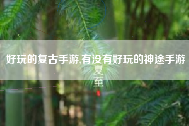 好玩的复古手游,有没有好玩的神途手游