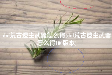 dnf荒古遗尘武器怎么得(dnf荒古遗尘武器怎么得100版本)