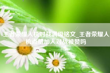 王者荣耀人机对战满级铭文_王者荣耀人机点赞加入对战被赞吗