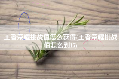 王者荣耀挑战值怎么获得(王者荣耀挑战值怎么到15)