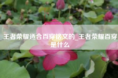 王者荣耀适合百穿铭文的_王者荣耀百穿是什么