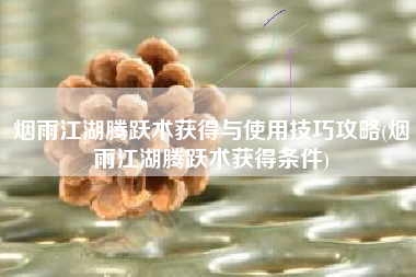 烟雨江湖腾跃术获得与使用技巧攻略(烟雨江湖腾跃术获得条件)