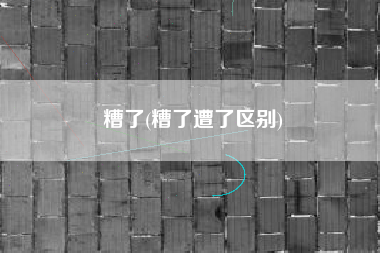 糟了(糟了遭了区别)