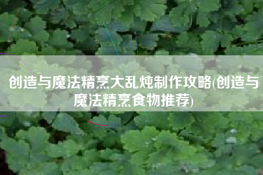 创造与魔法精烹大乱炖制作攻略(创造与魔法精烹食物推荐)