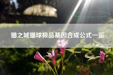 猫之城猫球极品基因合成公式一览