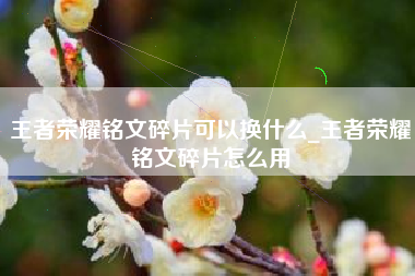 王者荣耀铭文碎片可以换什么_王者荣耀铭文碎片怎么用