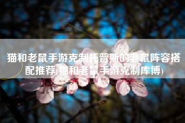 猫和老鼠手游克制托普斯的老鼠阵容搭配推荐(猫和老鼠手游克制库博)