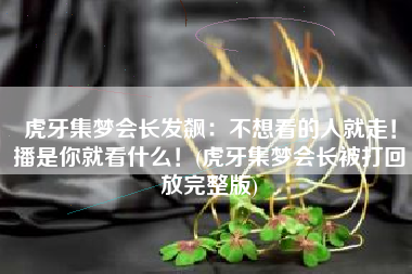 虎牙集梦会长发飙：不想看的人就走！播是你就看什么！(虎牙集梦会长被打回放完整版)