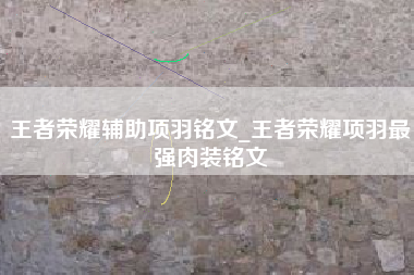 王者荣耀辅助项羽铭文_王者荣耀项羽最强肉装铭文