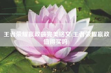 王者荣耀嬴政最完美铭文(王者荣耀嬴政值得买吗)