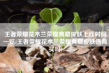 王者荣耀花木兰荣耀典藏皮肤上线时间一览(王者荣耀花木兰荣耀典藏皮肤值得买吗)