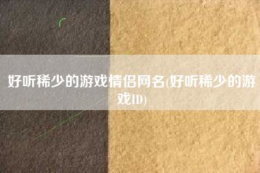 好听稀少的游戏情侣网名(好听稀少的游戏ID)