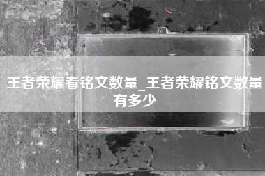 王者荣耀看铭文数量_王者荣耀铭文数量有多少