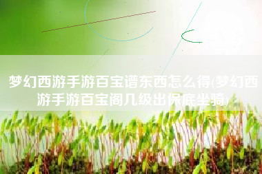 梦幻西游手游百宝谱东西怎么得(梦幻西游手游百宝阁几级出保底坐骑)