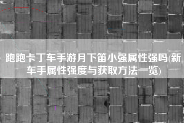 跑跑卡丁车手游月下笛小强属性强吗(新车手属性强度与获取方法一览)
