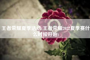王者荣耀夏季活动(王者荣耀2022夏季赛什么时候开始)