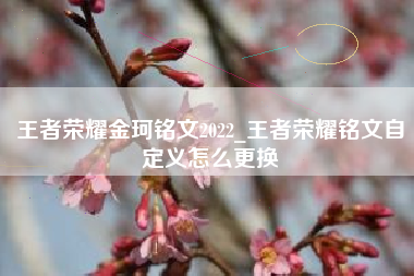 王者荣耀金珂铭文2022_王者荣耀铭文自定义怎么更换
