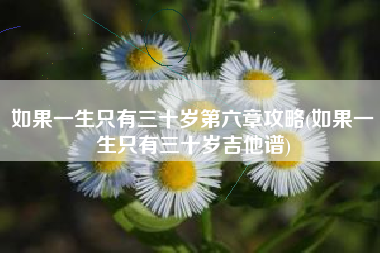 如果一生只有三十岁第六章攻略(如果一生只有三十岁吉他谱)
