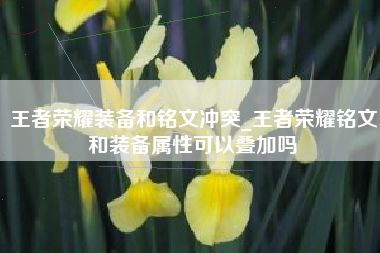 王者荣耀装备和铭文冲突_王者荣耀铭文和装备属性可以叠加吗