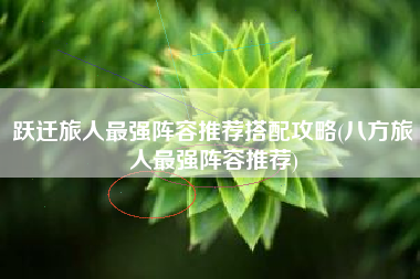 跃迁旅人最强阵容推荐搭配攻略(八方旅人最强阵容推荐)