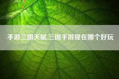 手游三国天赋,三国手游现在哪个好玩