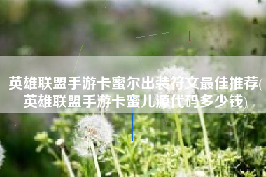 英雄联盟手游卡蜜尔出装符文最佳推荐(英雄联盟手游卡蜜儿源代码多少钱)