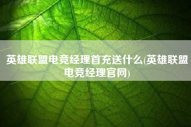 英雄联盟电竞经理首充送什么(英雄联盟电竞经理官网)