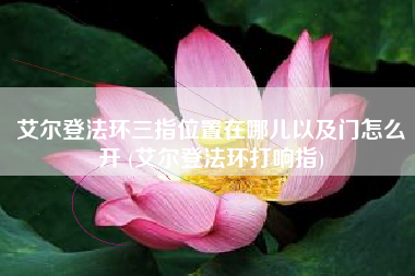 艾尔登法环三指位置在哪儿以及门怎么开 (艾尔登法环打响指)