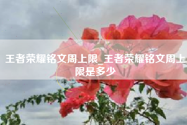 王者荣耀铭文周上限_王者荣耀铭文周上限是多少