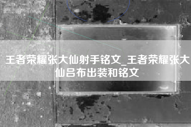 王者荣耀张大仙射手铭文_王者荣耀张大仙吕布出装和铭文
