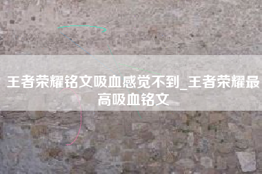 王者荣耀铭文吸血感觉不到_王者荣耀最高吸血铭文