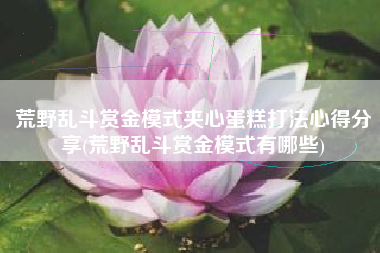 荒野乱斗赏金模式夹心蛋糕打法心得分享(荒野乱斗赏金模式有哪些)