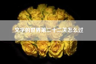 文字的世界第二十二关怎么过