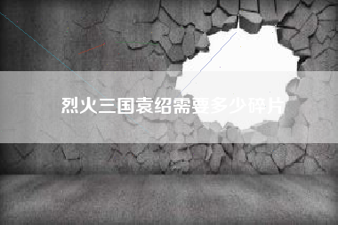 烈火三国袁绍需要多少碎片